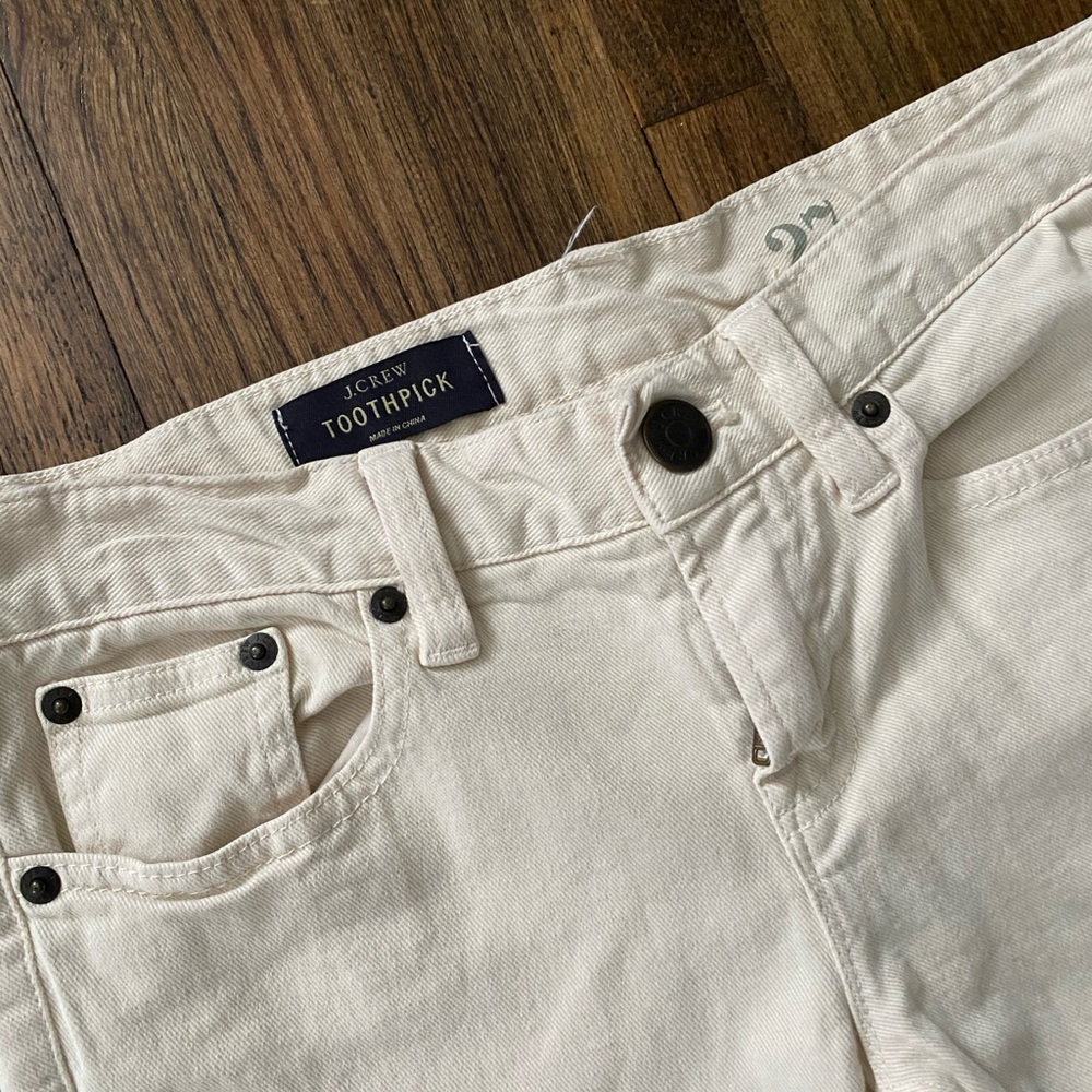 J. Crew Toothpick ankle jeans - off white.
